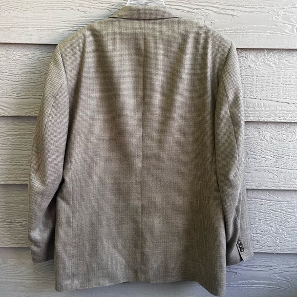 Oscar De La Renta Mens 46” Chest Brown Silk Wool Blend Sport Coat Jacket Blazer - Picture 2 of 9